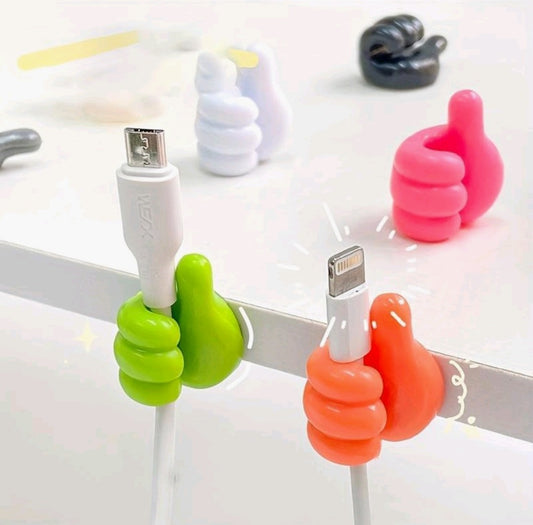 Thumb shaped self adhesive cable hooks - 4 pack